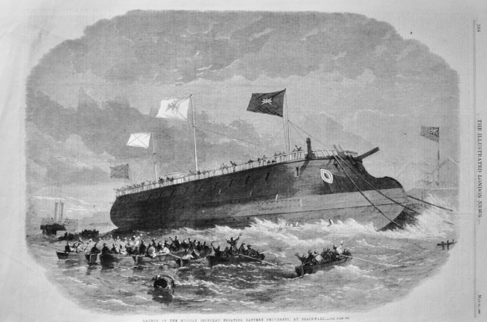 Launch of the Russian Ironclad "Pervenetz" - 1863