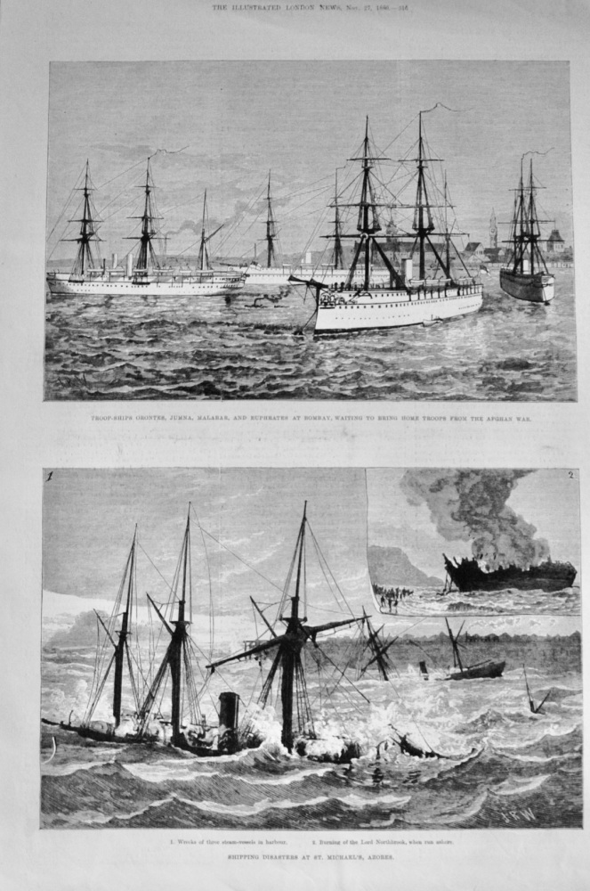 Shipping Disasters at St. Michael's, Azores - 1880