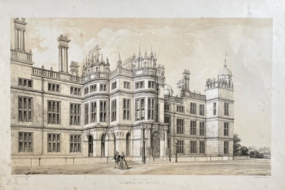 Burghley House.  (North Front).  1840c.