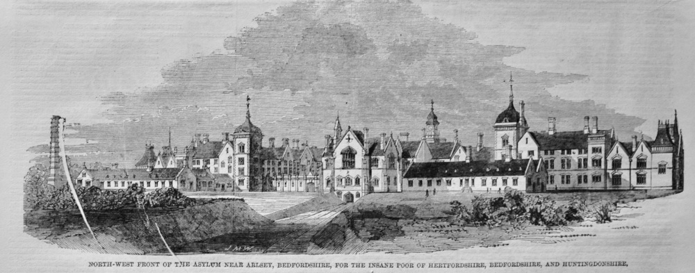 North West Front of the Asylum near Arlsey - 1860