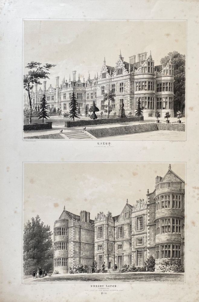 Kirby Garden Plot.  &  Burton Agnes, Yorkshire,  The Seat of Sir Henry Boynton, Bart.  1840c.