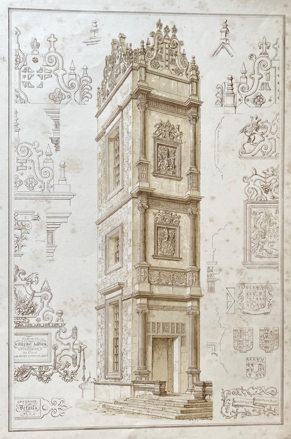 Porch at Burton Agnes, Yorkshire.  The Seat of Sir Henry Boynton, Bart.  18