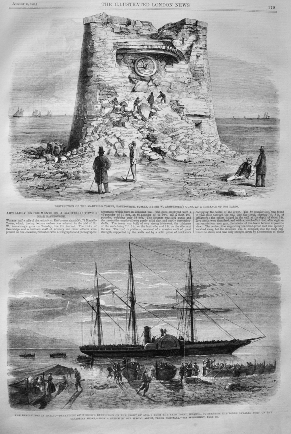 Artillery Experiments on a Martello Tower -1860