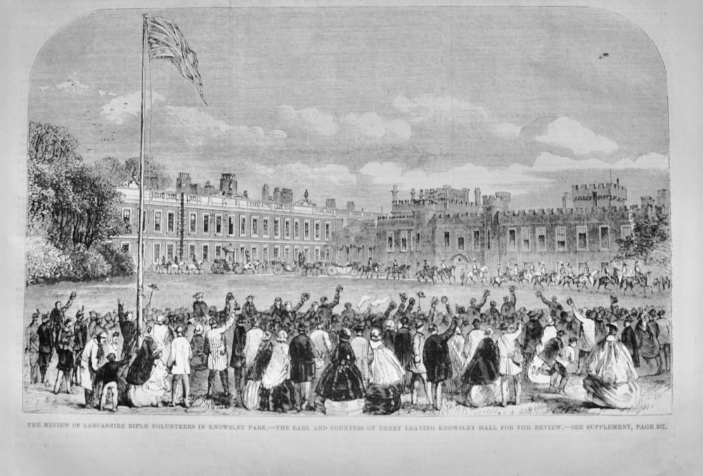 The review of Lancashire Rifle Volunteers in Knowsley Park - 1860