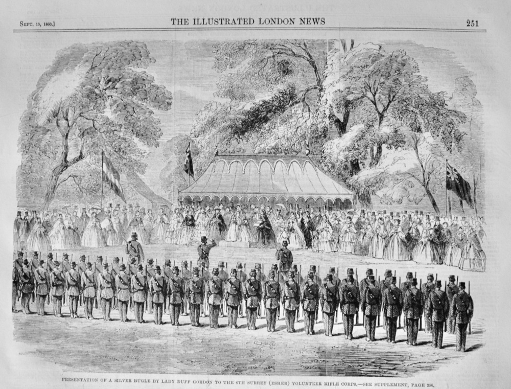 Presentation of a Silver Bugle by Lady Duff Gordon - 1860