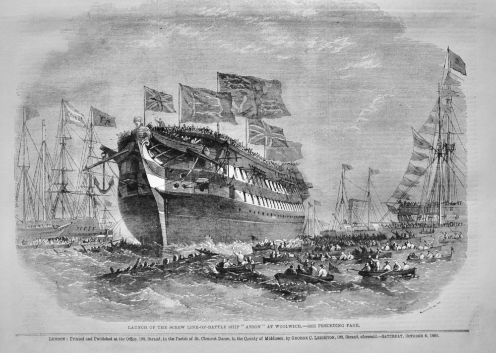 Launch of the Screw Line-of-Battleship "Anson" - 1860