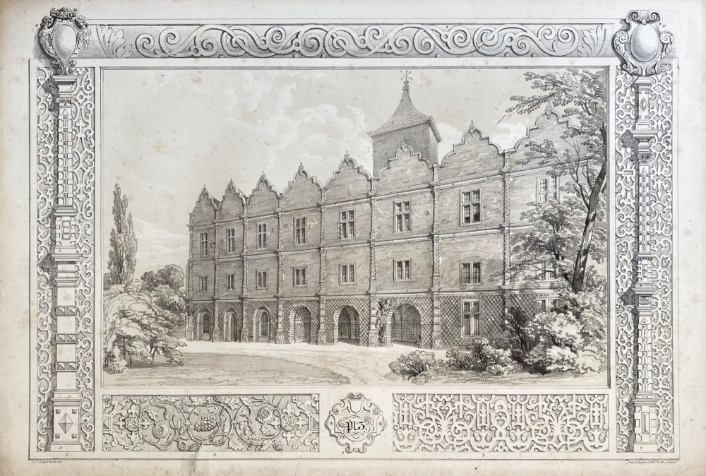 View of the East Front, Holland House.  1838c.