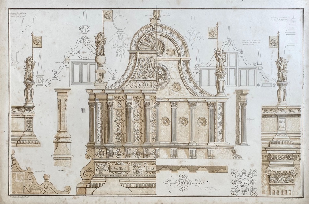 Kirby Hall  (Gables  & c. in Great Court Yard.)  1840c.