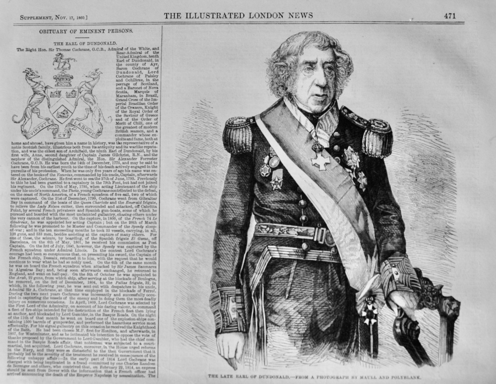 The Earl of Dundonald - 1860