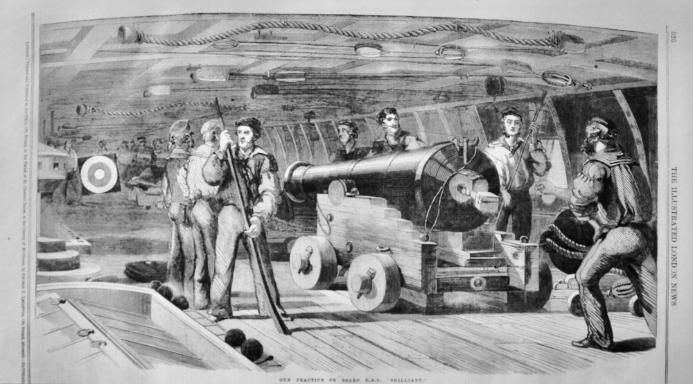 Gun Practice on H.M.S. "Brilliant" - 1860
