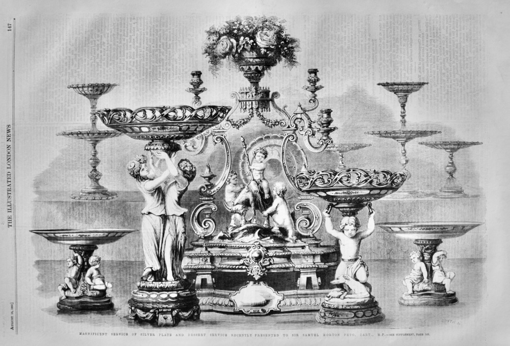 Magnificent Service of Silver Plate and Dessert Service - 1860