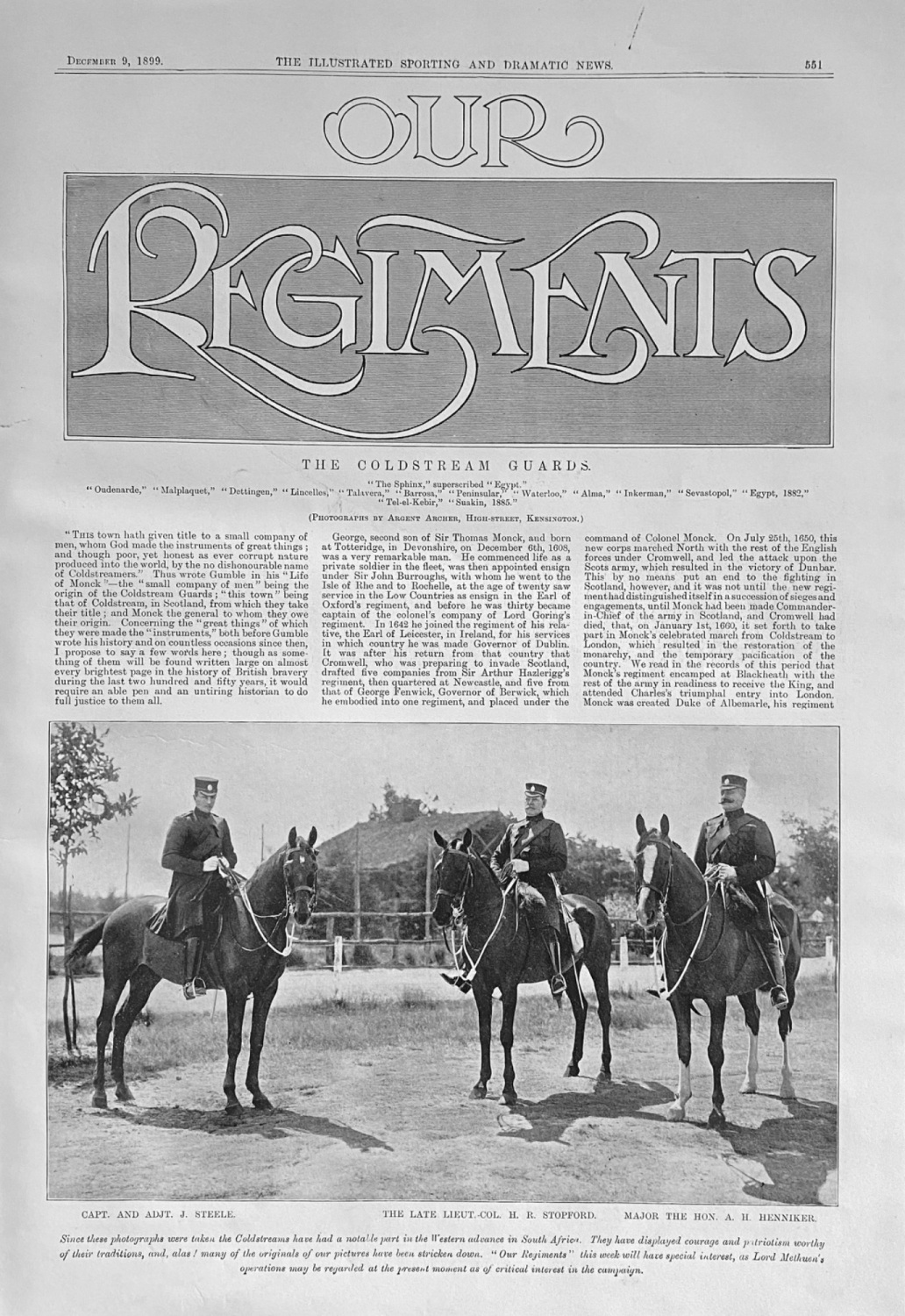 Our Regiments.  The Coldstream Guards.  1899.