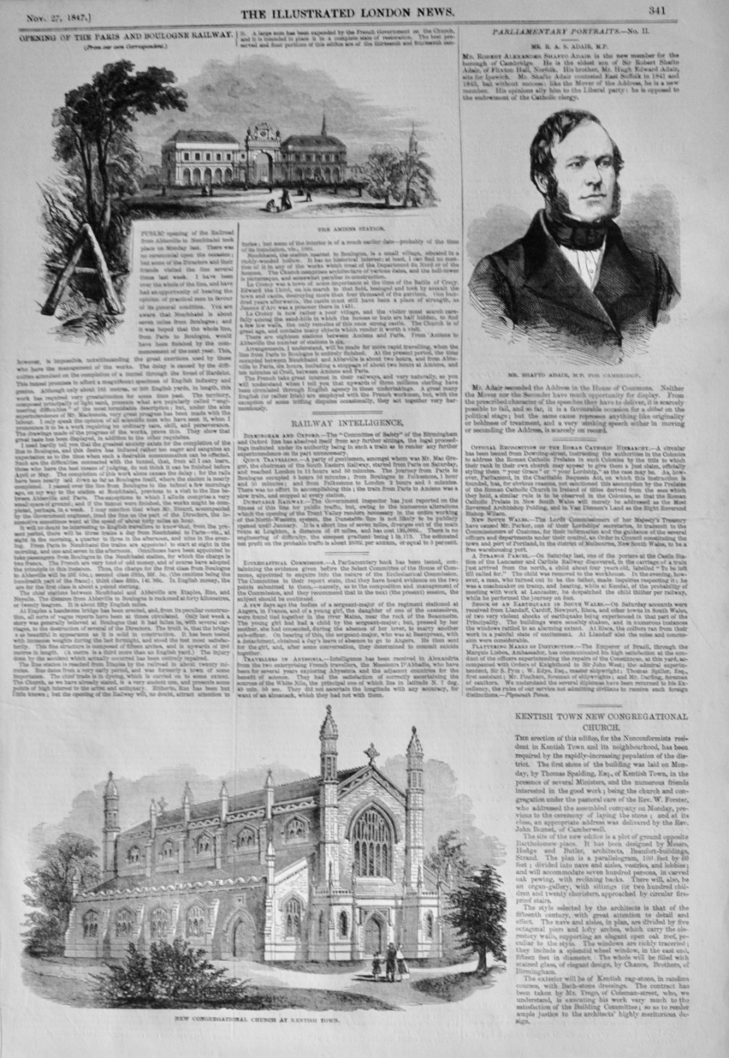 Opening of the Paris and Boulogne Railway - 1847