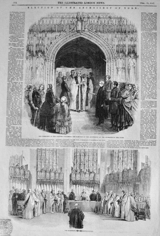 Election of the Archbishop of York - 1847