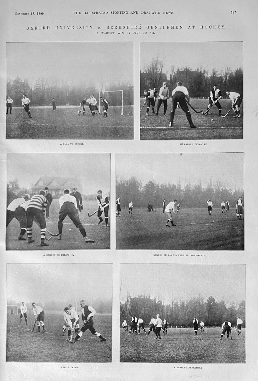 Oxford University v. Berkshire Gentlemen at Hockey.  1899.