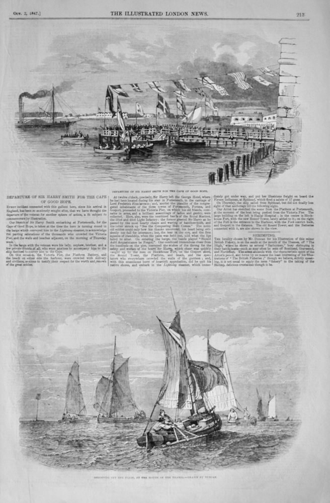 Departure of Sir Harry Smith for the Cape of Good Hope - 1847
