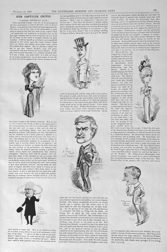Our Captious Critic.  "Captain Birchell's Luck."  1899.