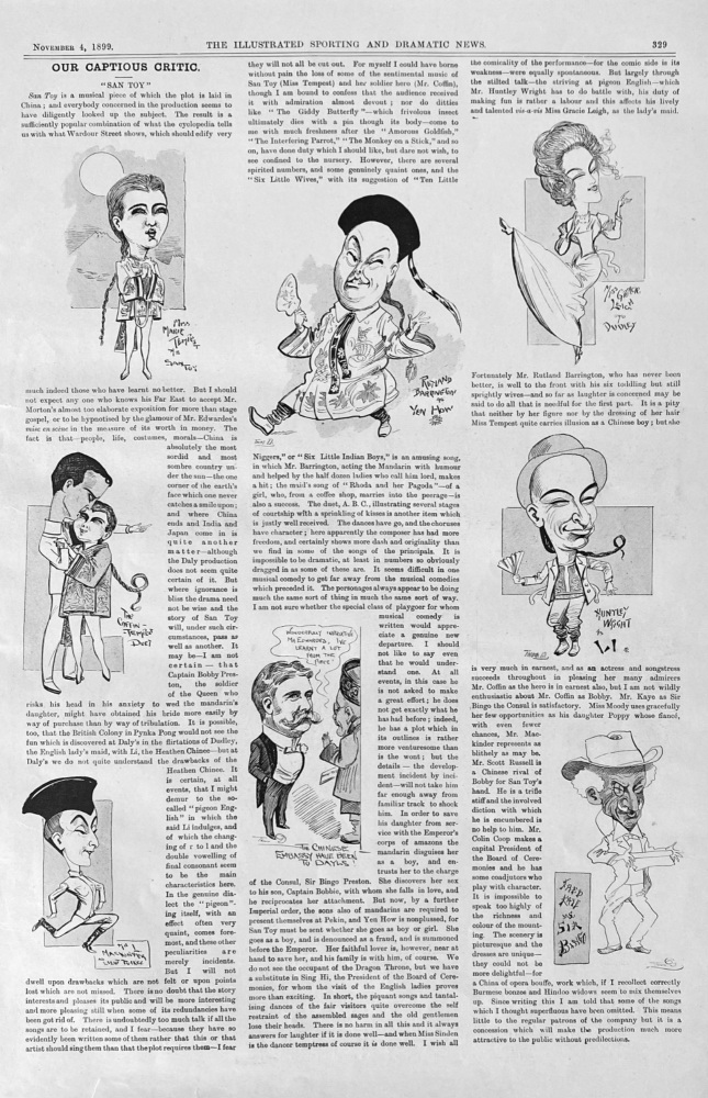 Our Captious Critic.  "San Toy"  1899.