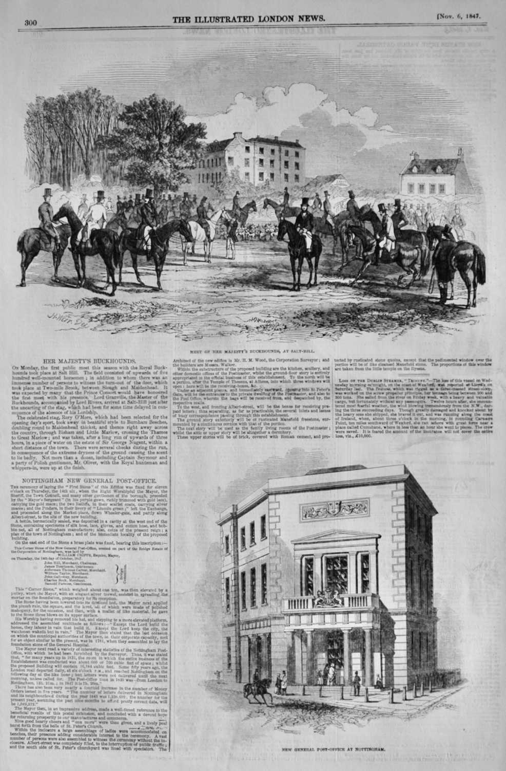 Nottingham New General Post Office - 1847