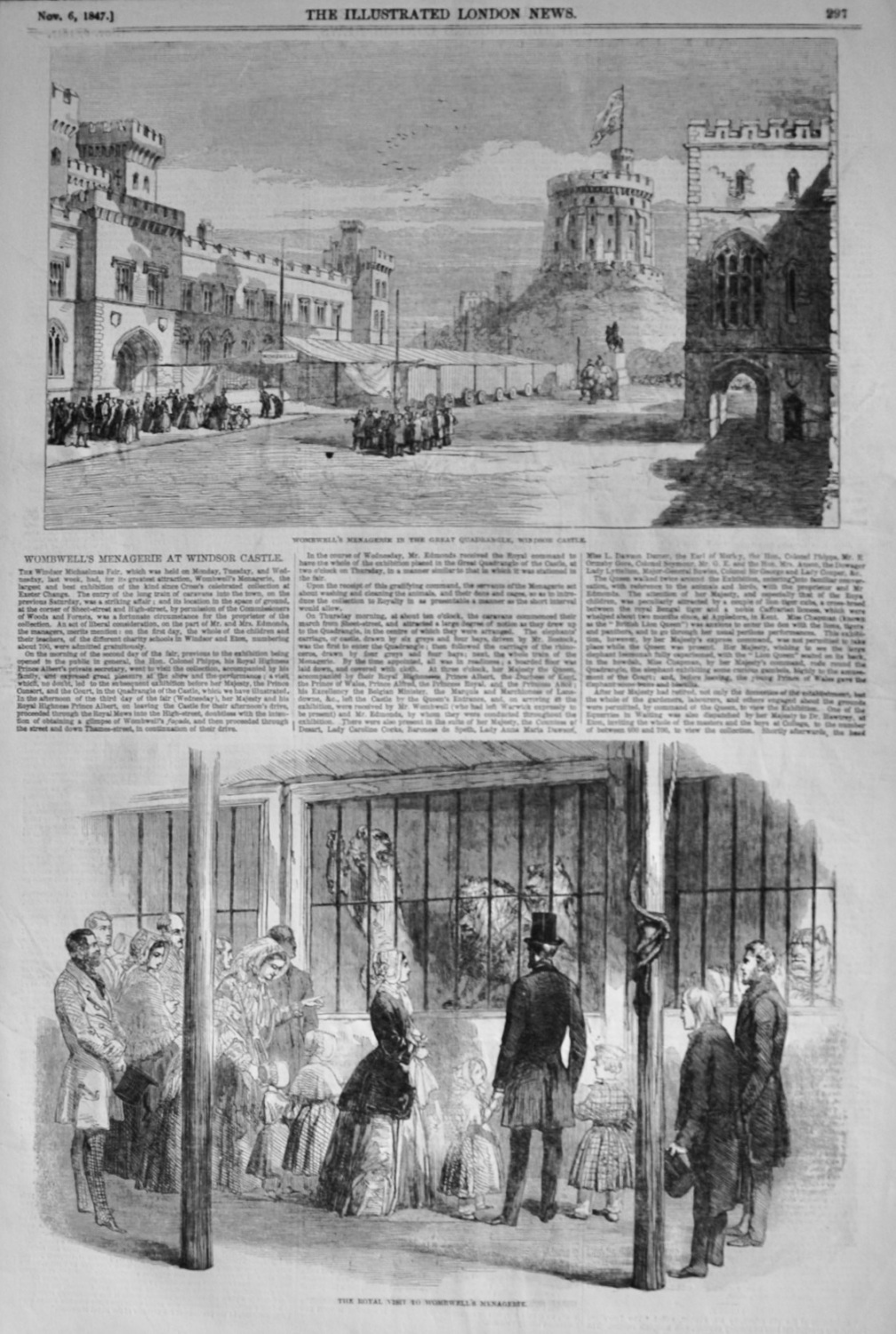 Wombwell's Menagerie at Windsor Castle - 1847