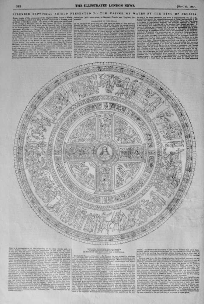Baptismal Shield presented to the Prince of Wales - 1847