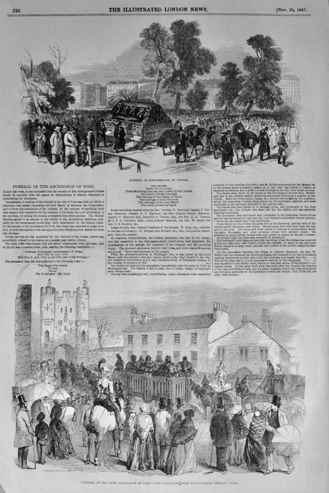 The Funeral of the Archbishop of York - 1847