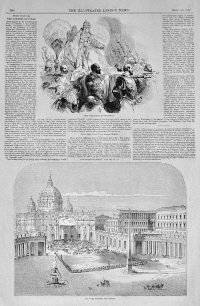 Pope Pius IX - The Affairs of Italy - 1847