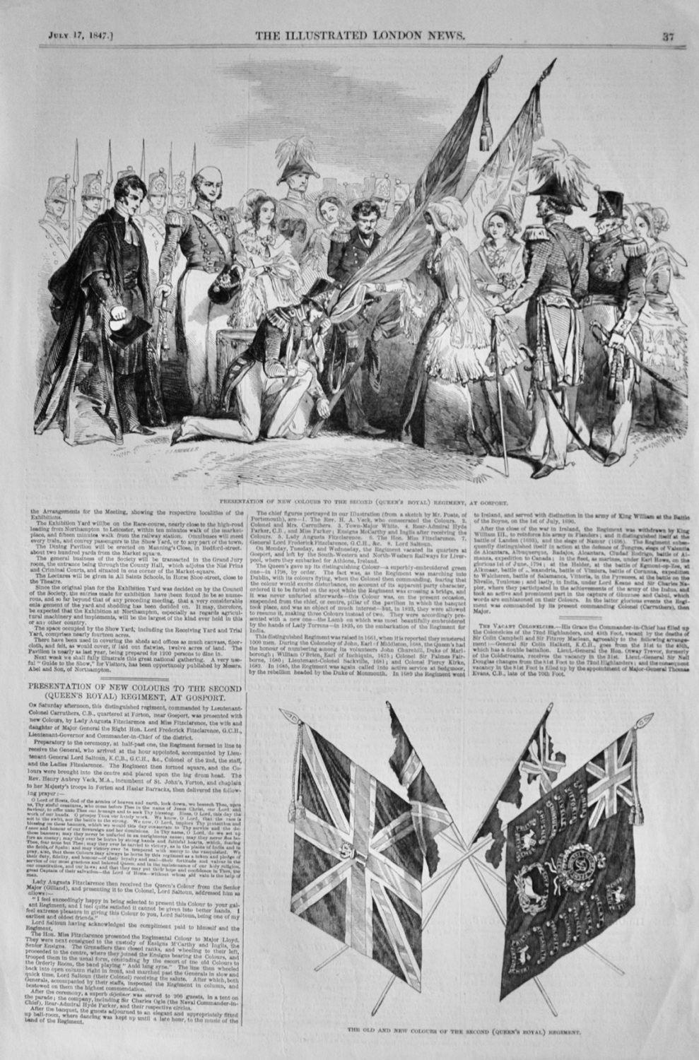Presentation of New Colours to the Second Regiment at Gosport - 1847