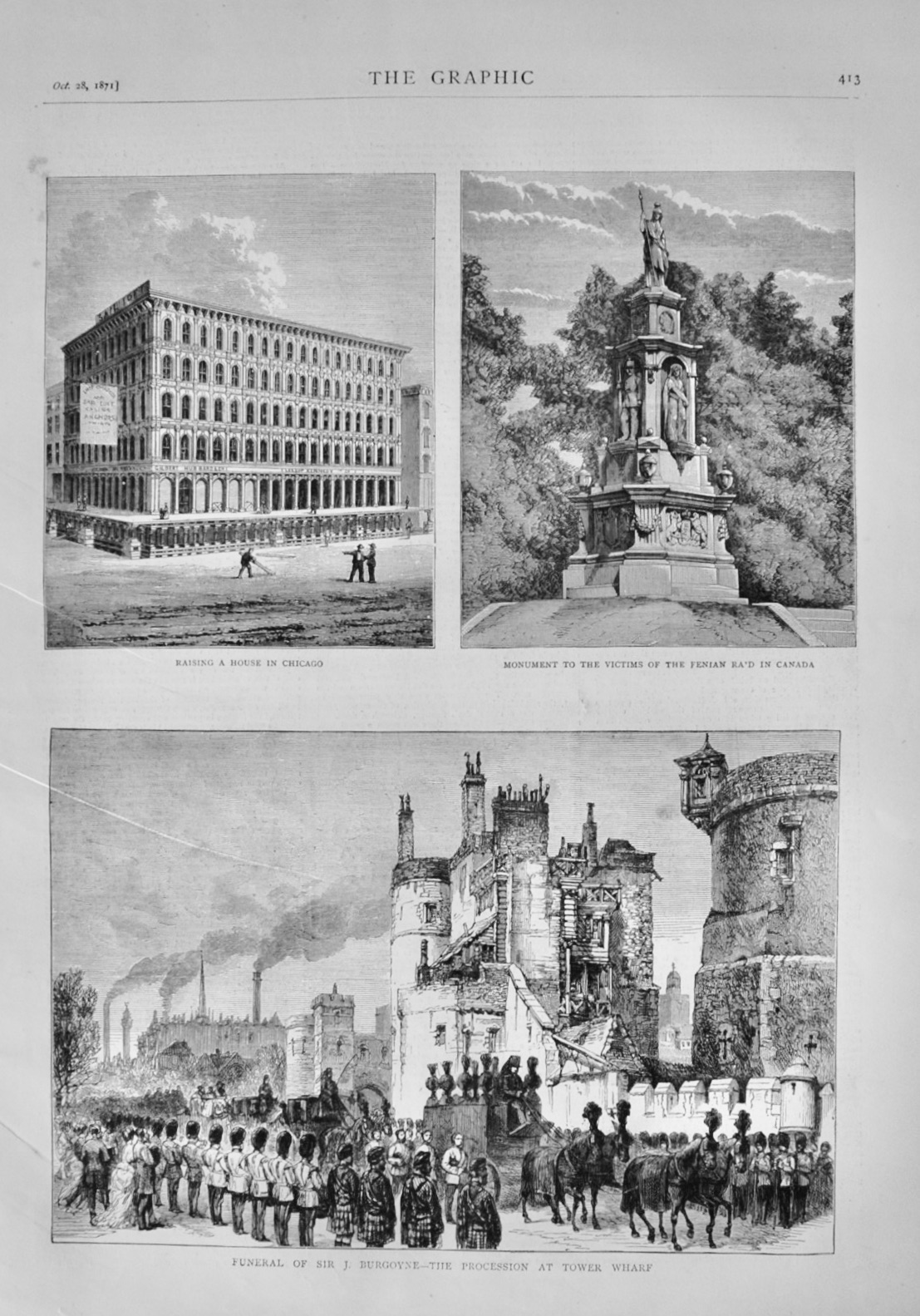 Funeral of Sir J Burgoyne and other engravings - 1871