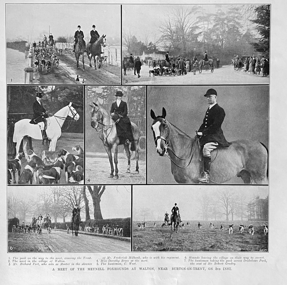 A Meet of the Meynell Foxhounds at Walton, near Burton-on-Trent, on 2nd. inst.  1915.