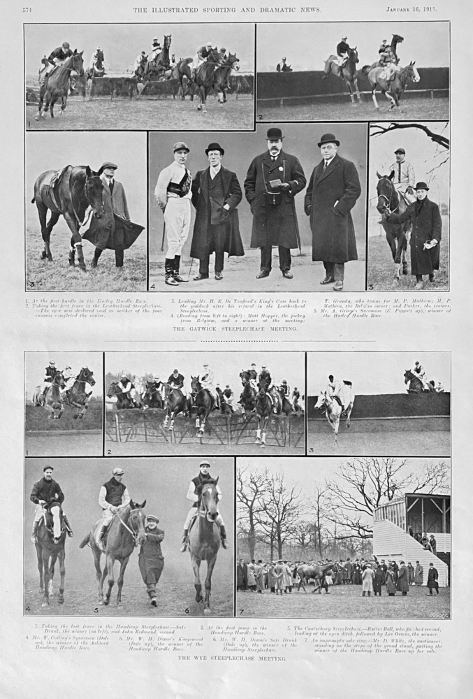 The Gatwick Steeplechase Meeting.  &  The Wye Steeplechase Meeting.  1915.