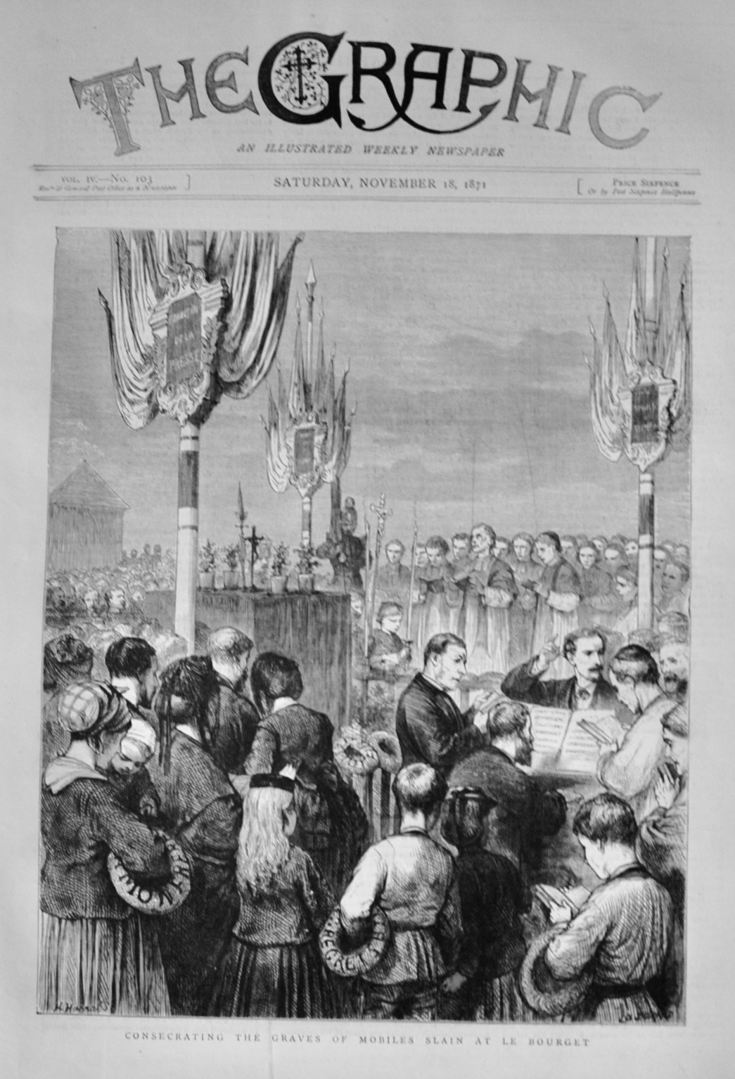Consecrating the Graves of Mobiles Slain at Le Bourget - 1871