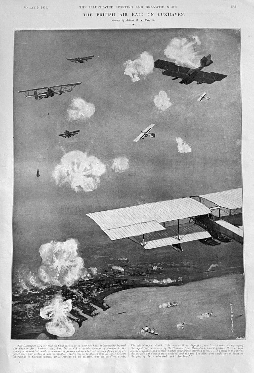 The British Air Raid on Cuxhaven.  1915.
