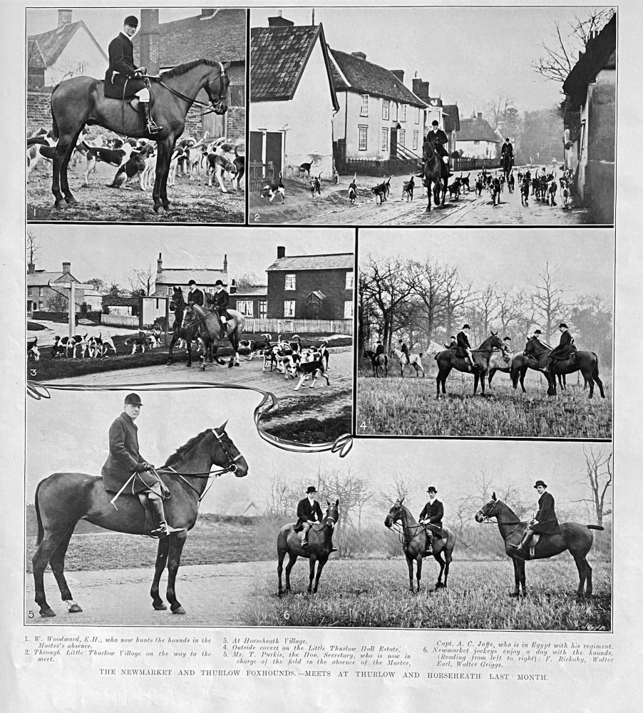 The Newmarket and Thurlow Foxhounds.- Meets at Thurlow and horse heath Last Month.  1915.