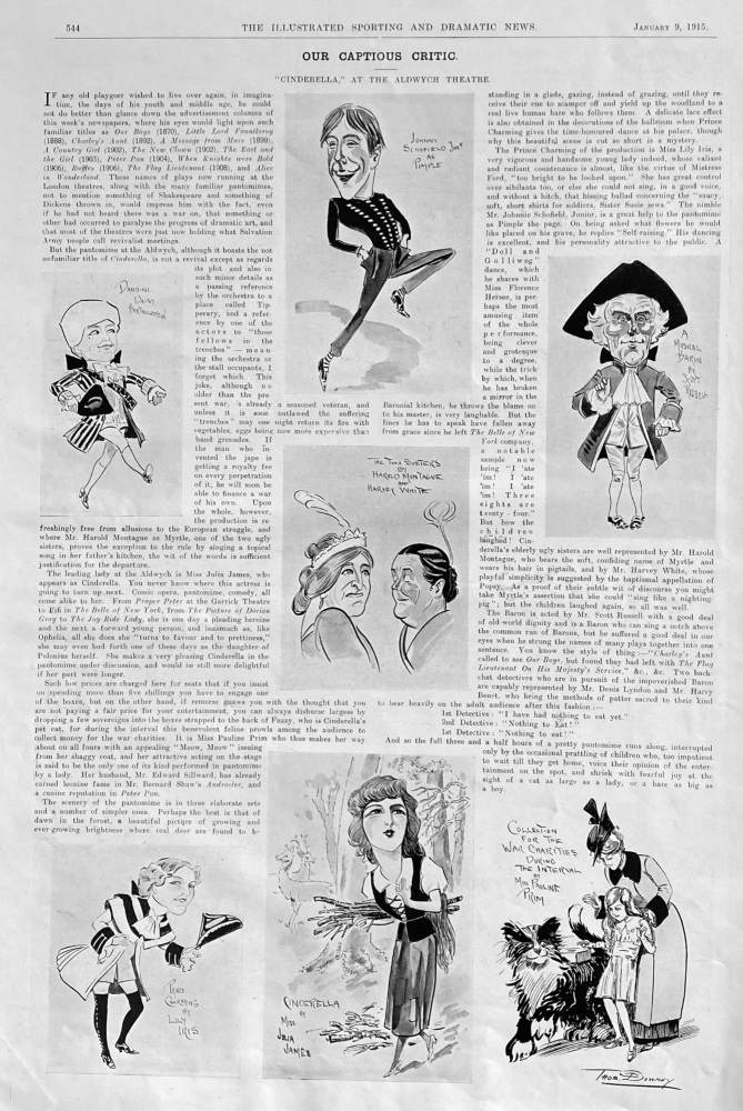 Our Captious Critic.  "Cinderella," at the Aldwych Theatre.  1915.