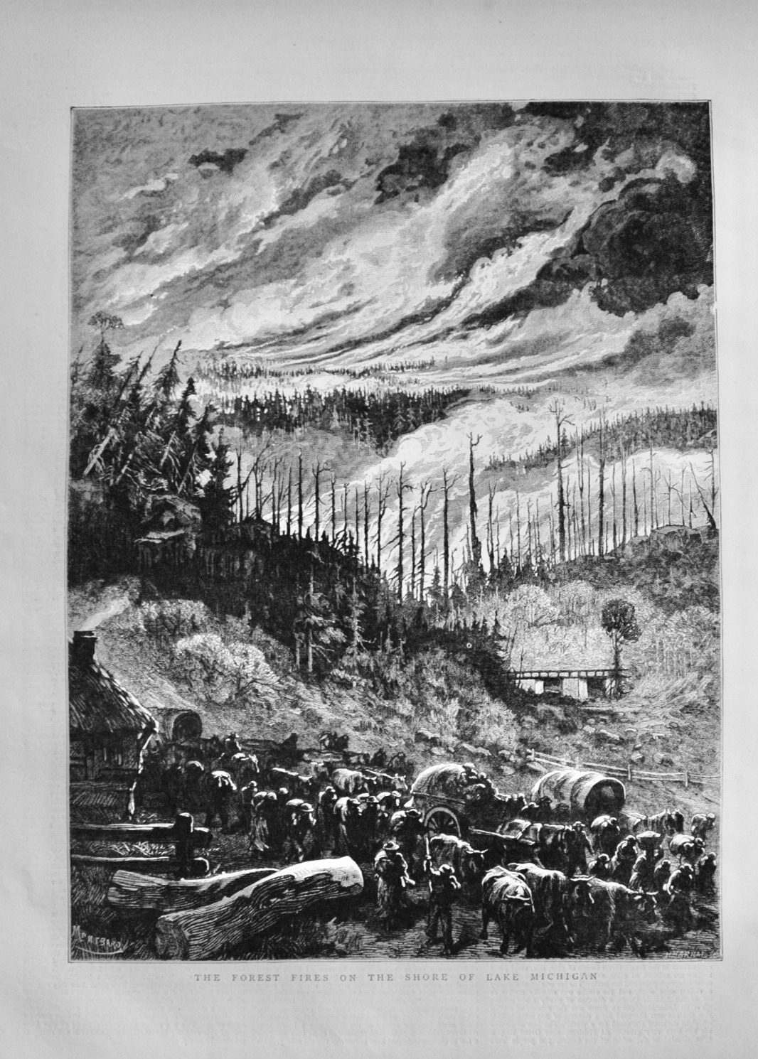 The Forest Fires on the Shore of Lake Michigan - 1871