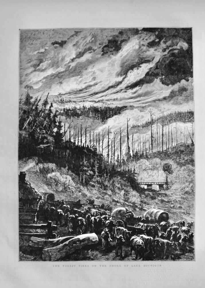 The Forest Fires on the Shore of Lake Michigan - 1871