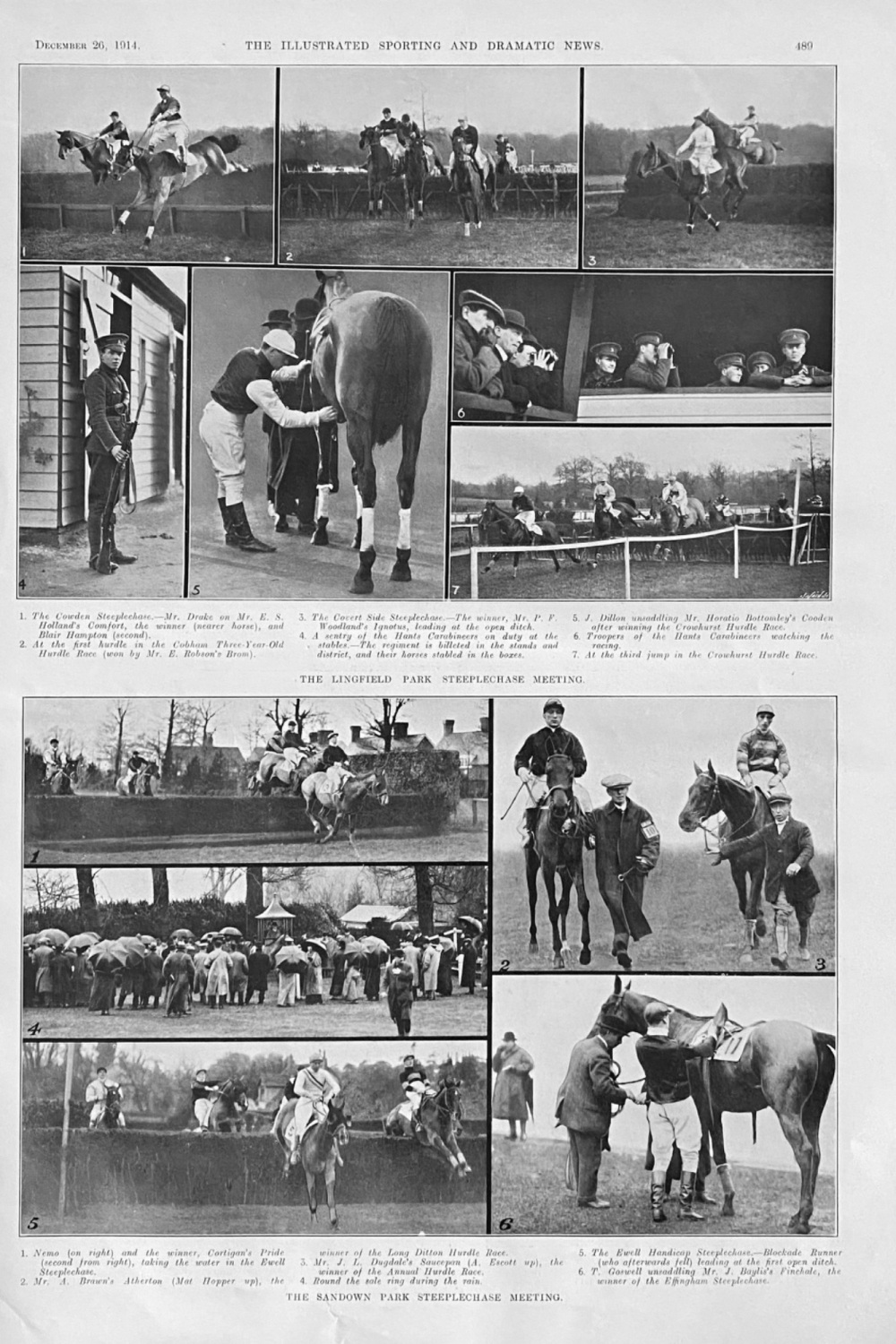 The Lingfield Park Steeplechase Meeting.  &  The Sandown Park Steeplechase 