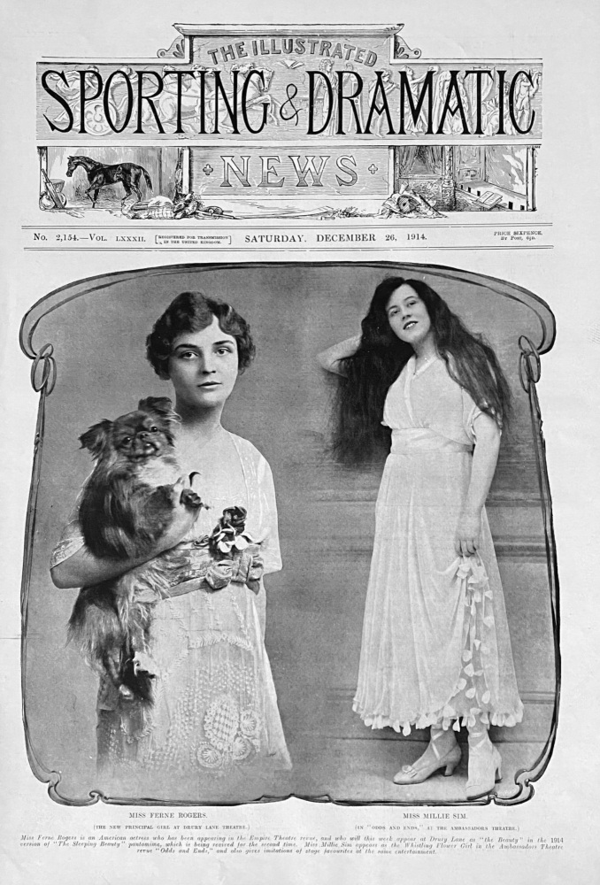 Miss Ferne Rogers.  &  Miss Millie Sim.  1914.