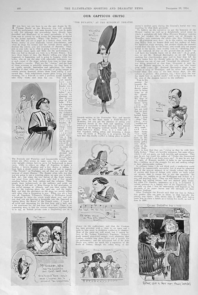 Our Captious Critic.  "The Dynasts," at the Kingsway Theatre.  1914.