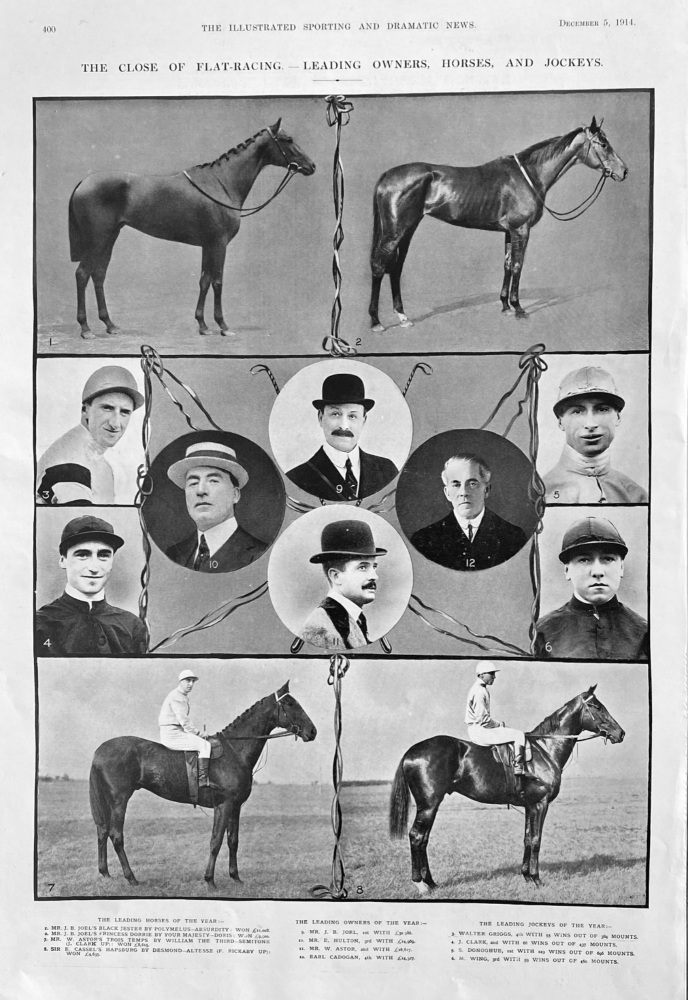 The close of Flat-Racing.-  Leading Owners, Horses, and Jockeys.  1914.