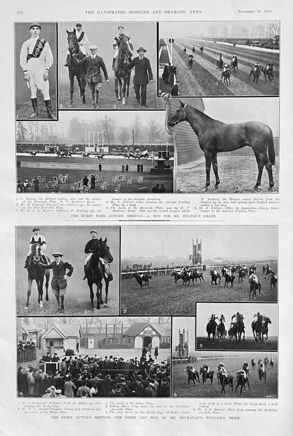 The Hurst Park Autumn Meeting.  & The Derby Autumn Meeting.  1914.