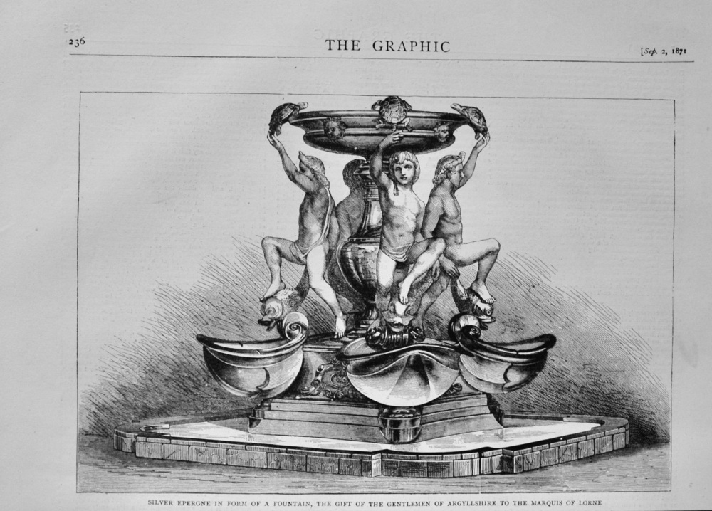 Silver Epergne in form of a Fountain - 1871