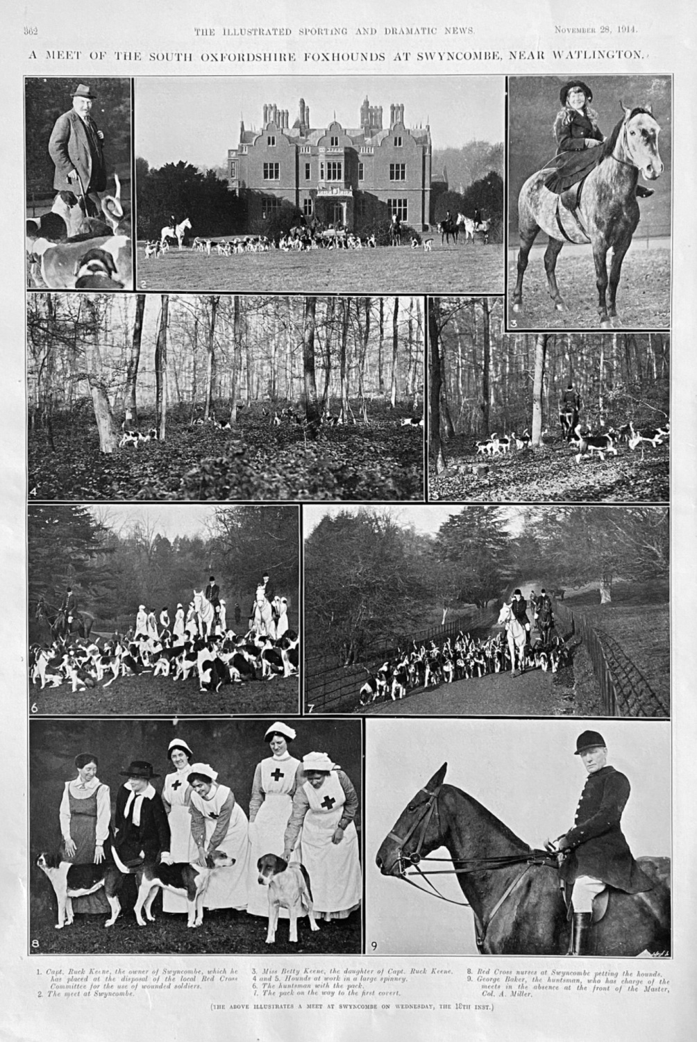A Meet of the South Oxfordshire Foxhounds at Swyncombe, near Watlington.  1