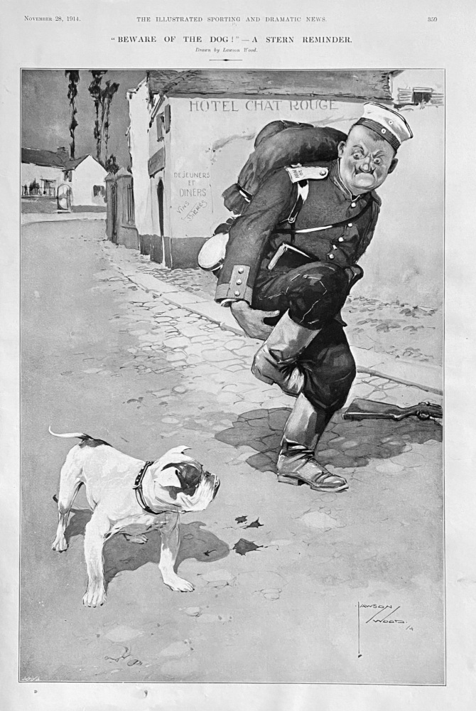 "Beware of the Dog !"- A Stern Reminder.  1914.