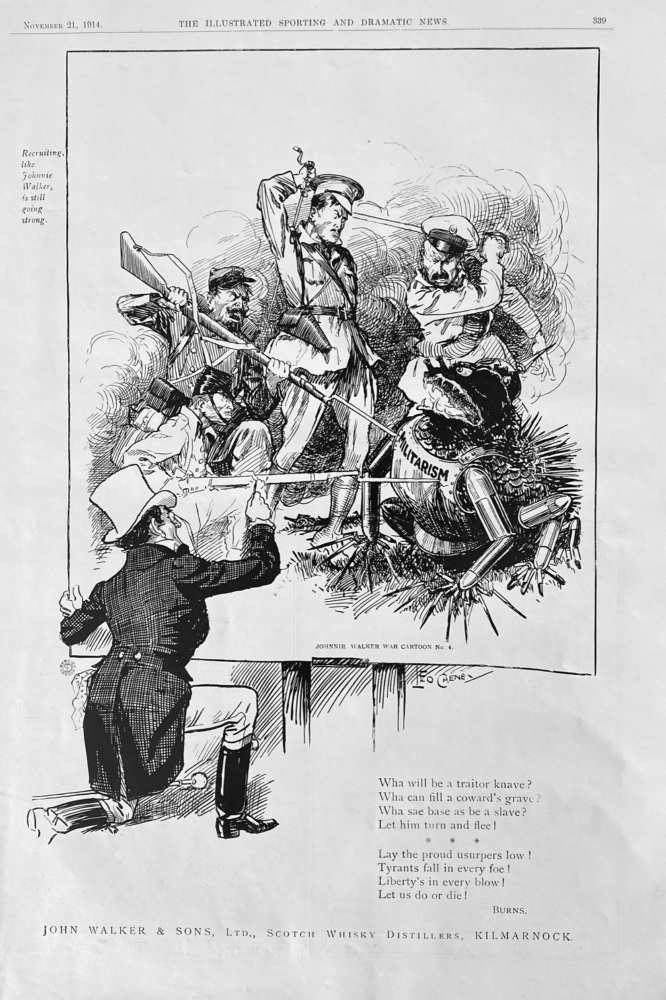 John Walker & Sons, Ltd.,  Scotch Whisky Distillers.  1914.