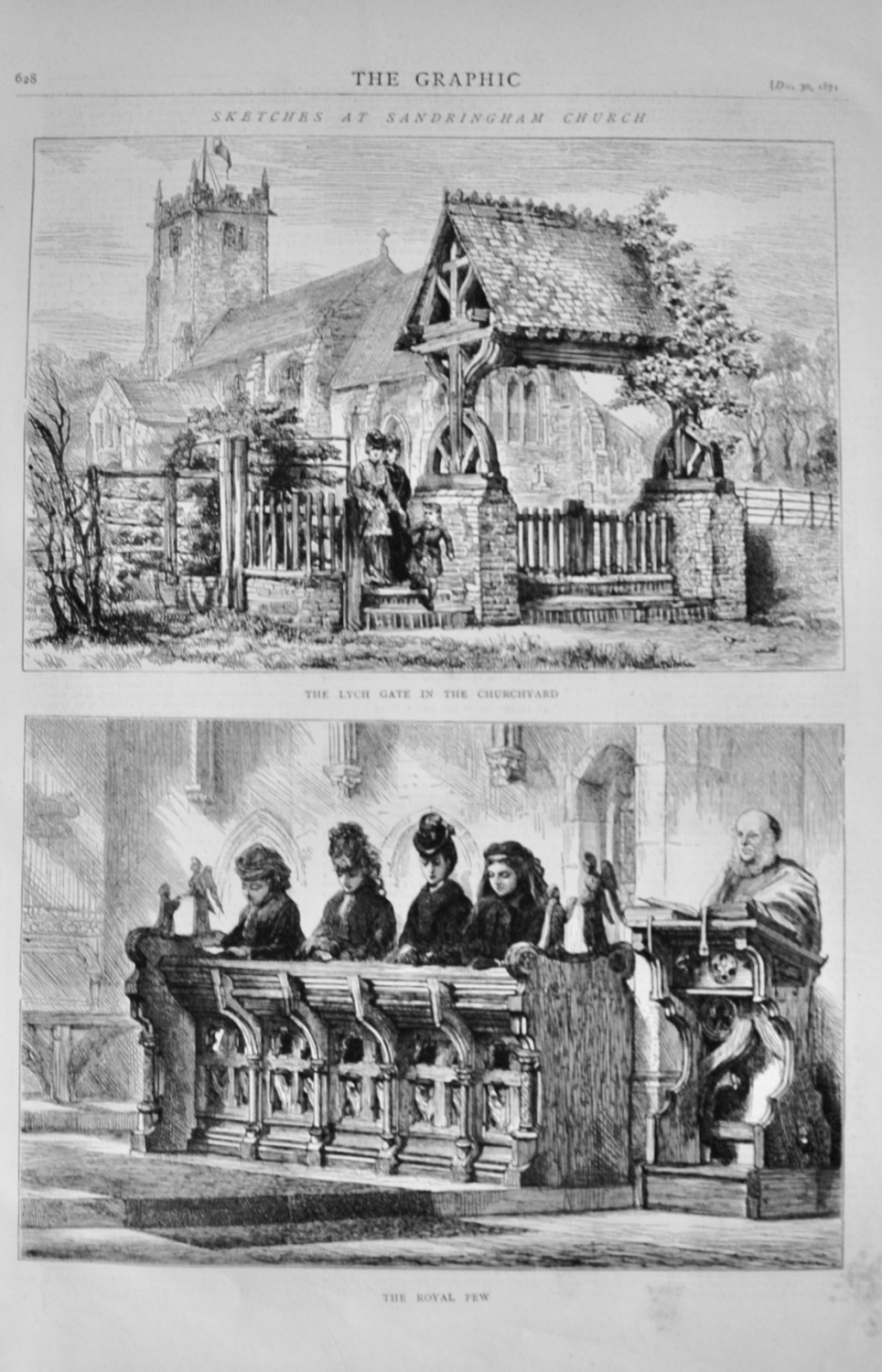 Sketches at Sandringham Church - 1871