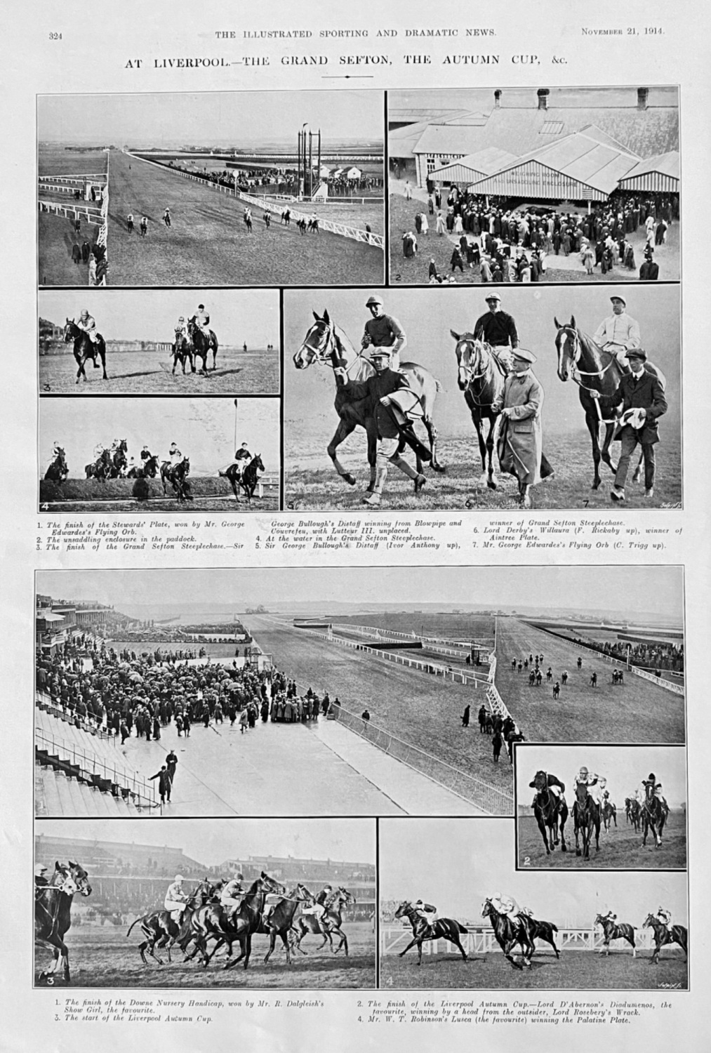 At Liverpool.- the Grand Sefton, The Autumn Cup,  & c.   1914.