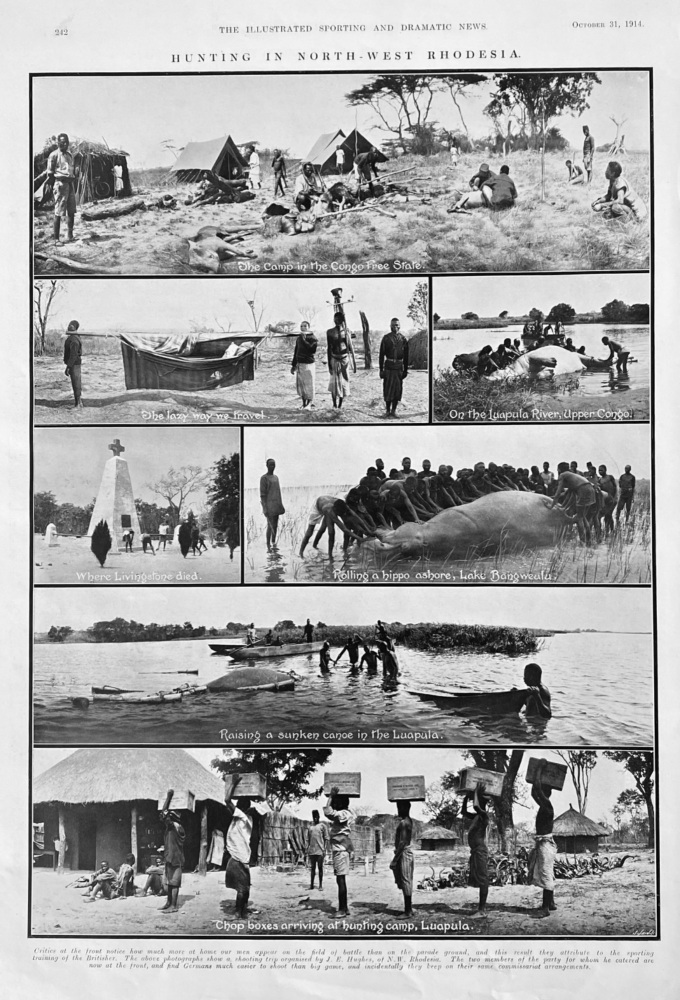 Hunting in North-West Rhodesia.  1914.