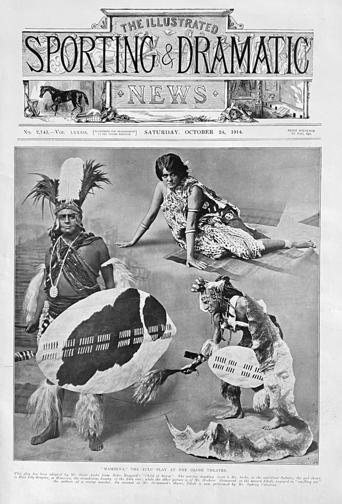 "Mameena," The Zulu Play at the Globe Theatre.  1914.